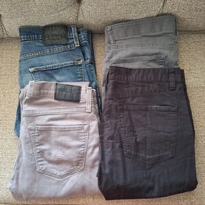 Size 32x32 Lot of 4 Mens Pants / Jeans: Vans, Chaps, Denizen - Black, Gray, Blue
